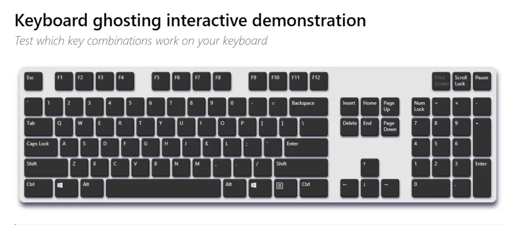 how to test keyboard ghosting