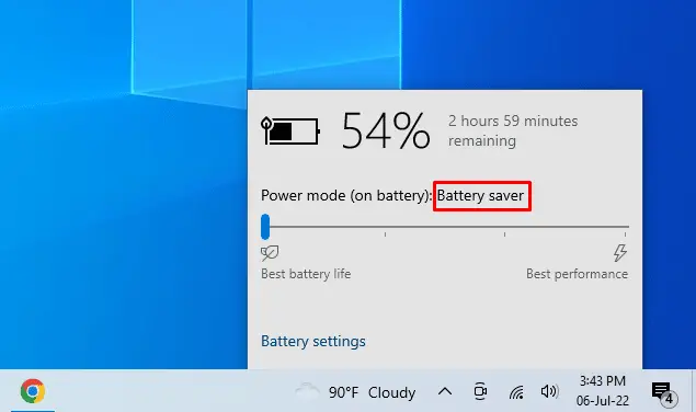 battery saver mode