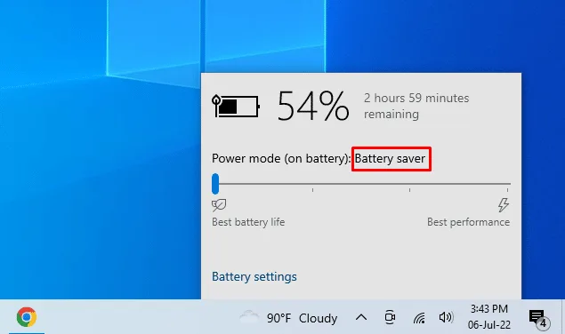 battery saver mode