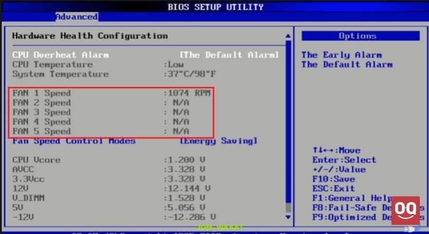 laptop fan in bios