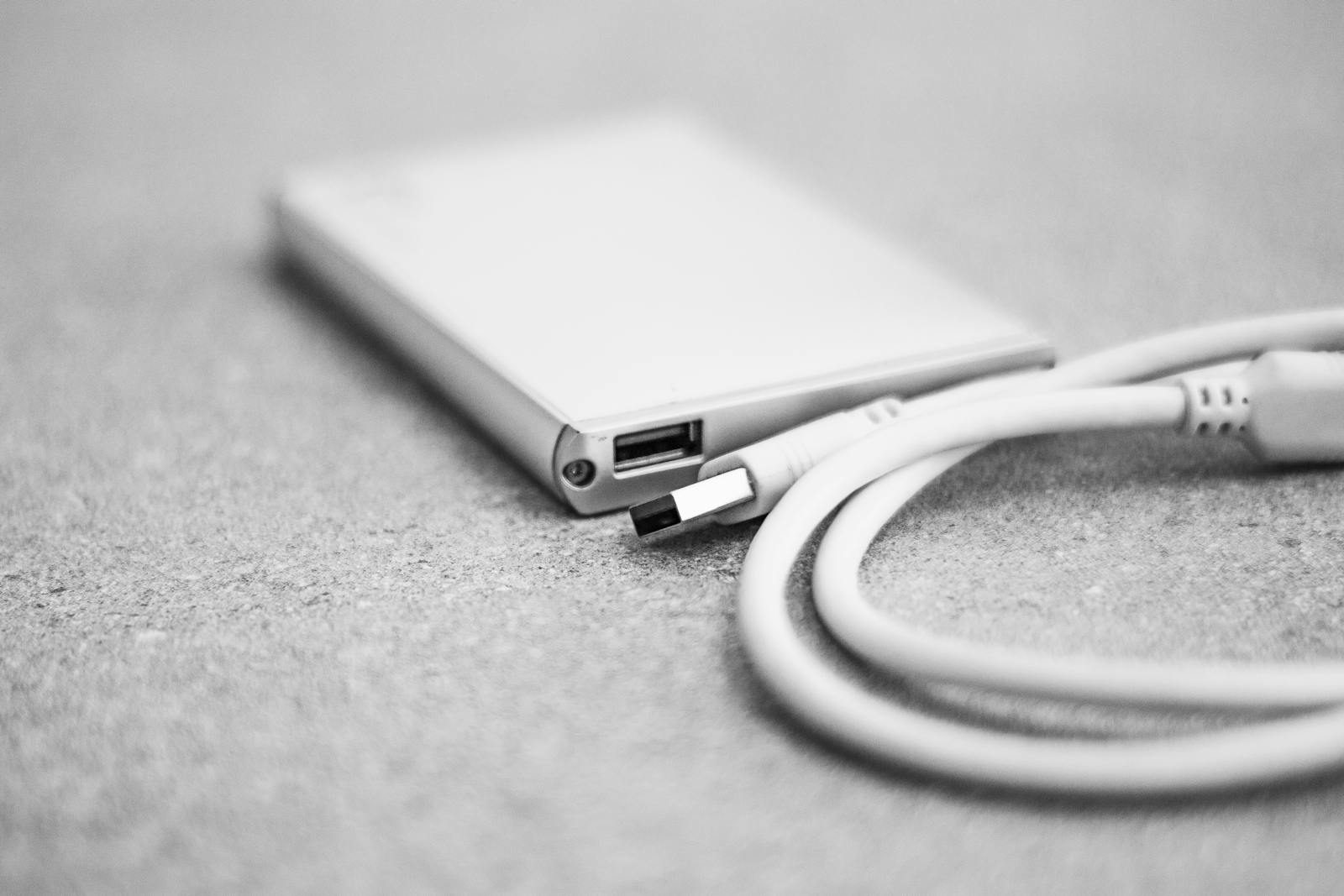 External hard drive close-up